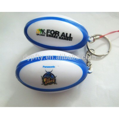 mini cute rugby PU ball keychain